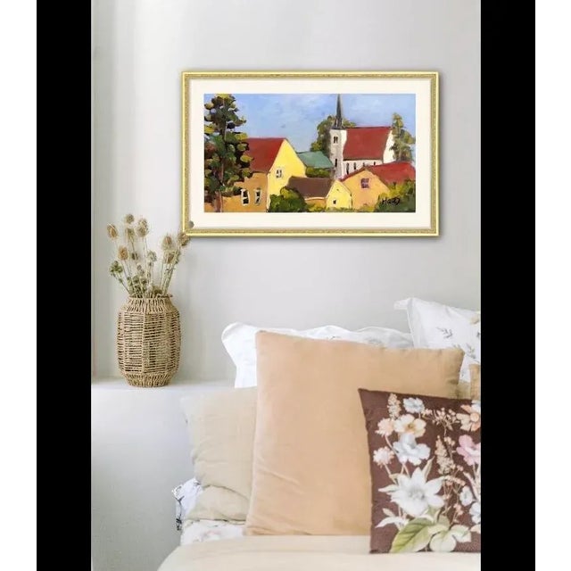 "Mendocino Cemetery Church View" Contemporary Impressionist Style Landscape Oil Painting For Sale - Image 10 of 12