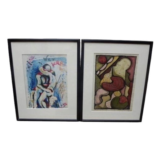 Maria Rajecka, Pair of Impressionist Watercolours, 1950, Watercolor, Framed For Sale