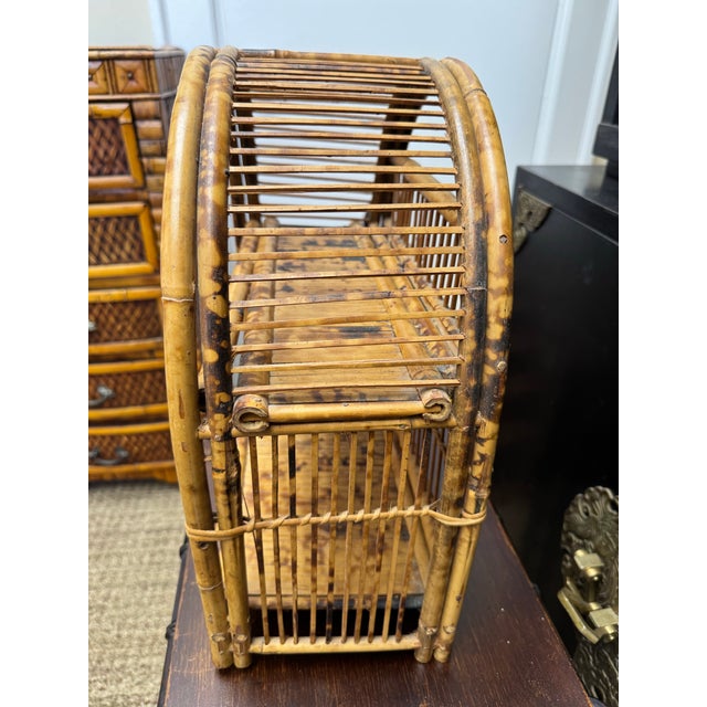 Vintage Burnt Bamboo Shelf For Sale - Image 4 of 6