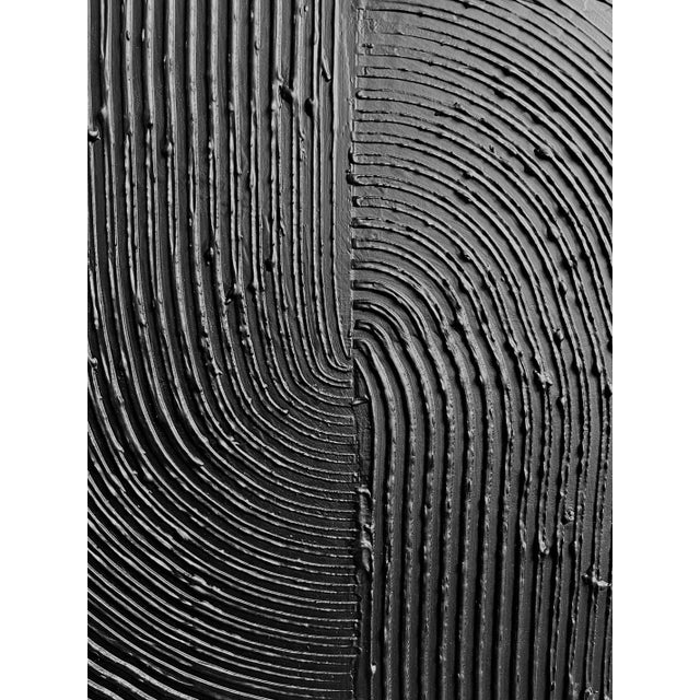 Ebony Half Swirl Minimalist Painting For Sale - Image 4 of 6