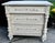 Antique French Carved Oak Three Drawer Chest W/Columns/Distressed White Finish For Sale - Image 12 of 12