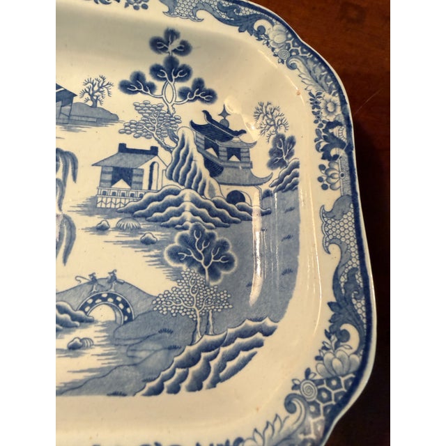 Mid 19th Century Mason's Patent Ironstone, Blue Willow and Chinoiserie , Vegetable Dishes - a Pair For Sale - Image 10 of 13