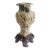 Mid 20th Century Large Chinese Hand-Carved Soapstone Vase With Floral, Butterfly & Bird Relief on Stand, 11.7"h For Sale