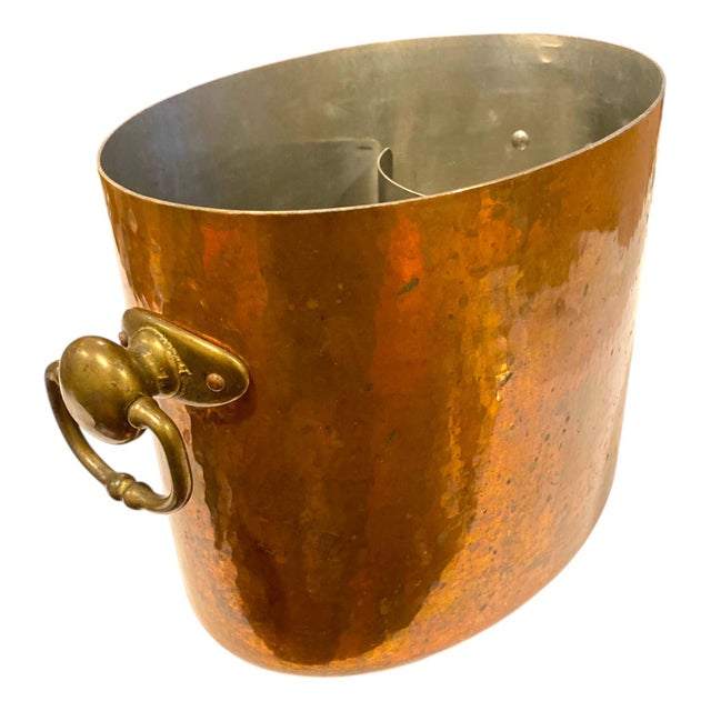 Late 20th Century Williams Sonoma Champagne Ice Bucket, Hammered Copper Made in France by Mauviel For Sale - Image 10 of 13