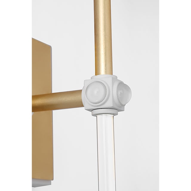 Metal Julie Neill for Visual Comfort Signature Lucia 21" Cordless Sconce in Gild and Crystal with Linen Shade For Sale - Image 7 of 11
