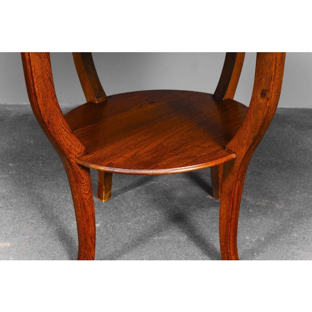 Art Nouveau Side Table in Oak For Sale - Image 12 of 18
