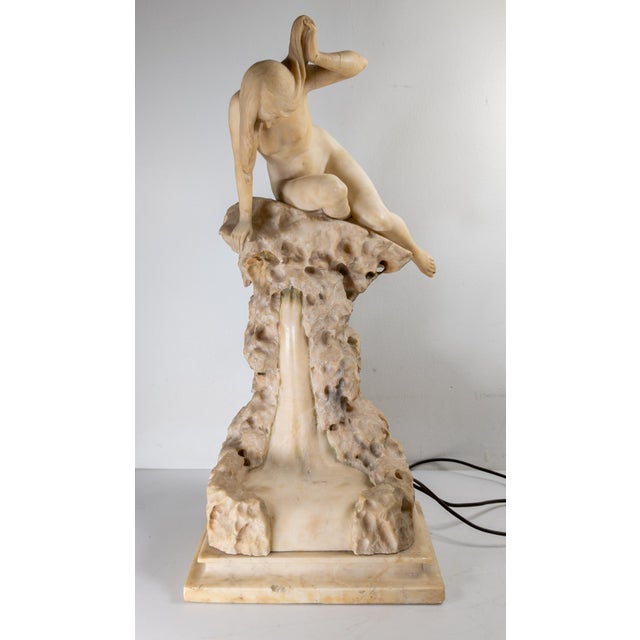 Art Deco Early 20th Century Alabaster Sculpture of a Woman by Umberto Stiaccini, Florence For Sale - Image 3 of 18