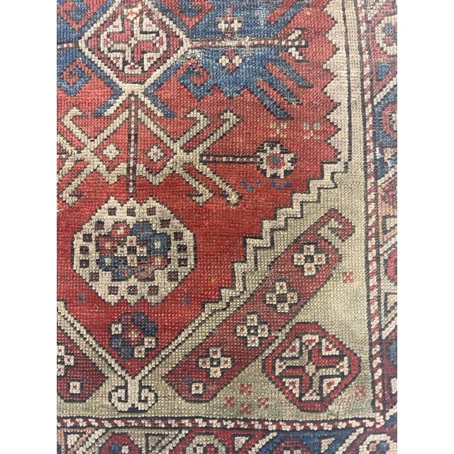 Textile Antique Caucasian Shirvan Kuba Rug 4’3" X 4’7” For Sale - Image 7 of 8