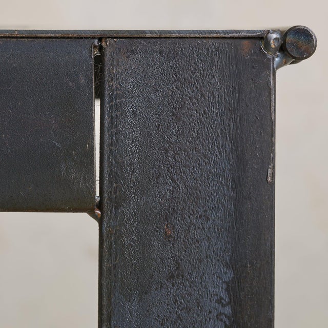French Industrial Steel Console Table with Gear Detail, 1950s For Sale - Image 9 of 11
