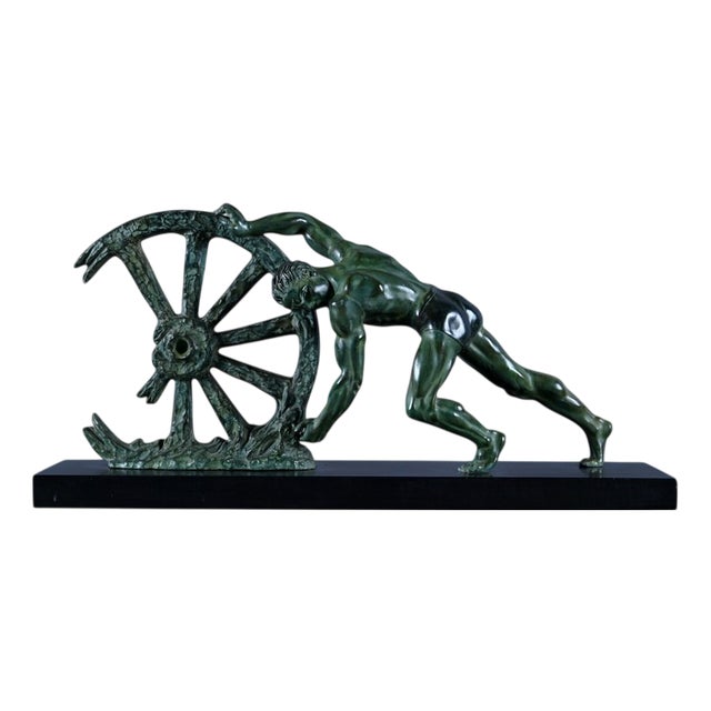 Art Deco Allegory of Strength, 1940, Bronze For Sale