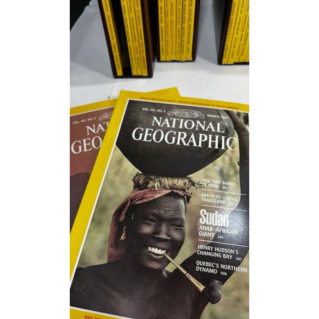 Paper Vintage National Geographic Magazine Collection in Decorative Book-Style Slip Cases, 1982-1985 For Sale - Image 7 of 7