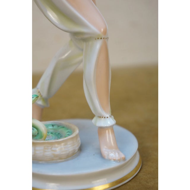 Off-white Antique Rosenthal Gustav Oppel Salambo Porcelain Snake Charmer Figurine 11" For Sale - Image 8 of 14