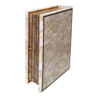 Modern Maitland Smith Travertine Marble Book Box For Sale