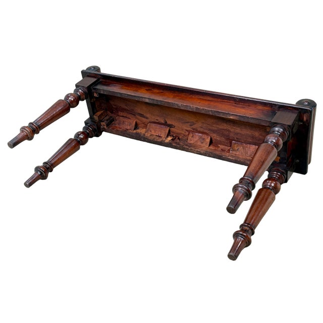 Brown Small Regency Window Seat Hall Bench, 1830 For Sale - Image 8 of 11