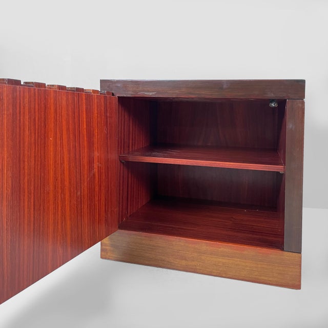 Brown Italian Modern Bedside Tables in Dark Wood, 1970s, Set of 2 For Sale - Image 8 of 16