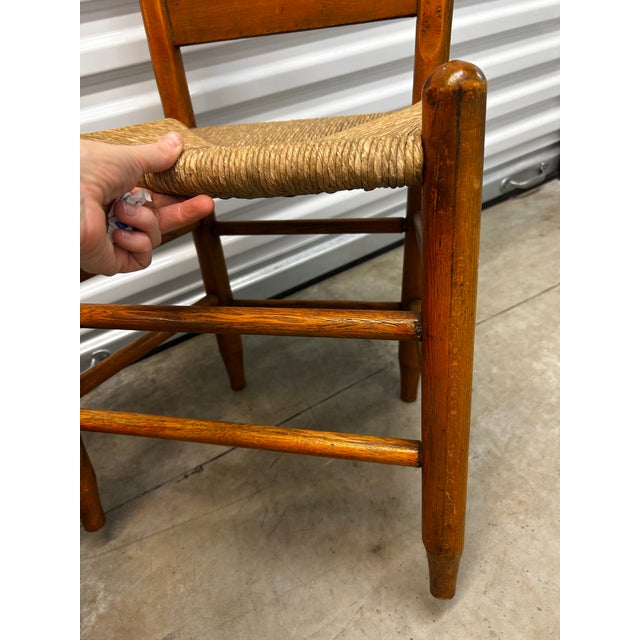 Set of Four Antique Wooden Ladder Back Chairs For Sale - Image 10 of 12