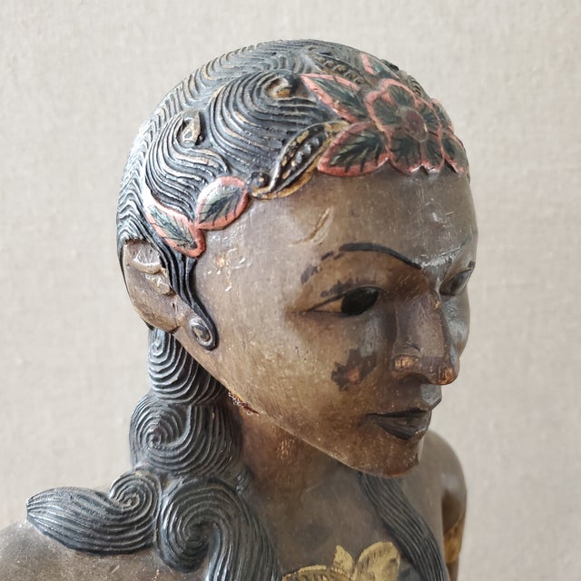 Indonesian Carved Wood Statues, a Pair Chairish