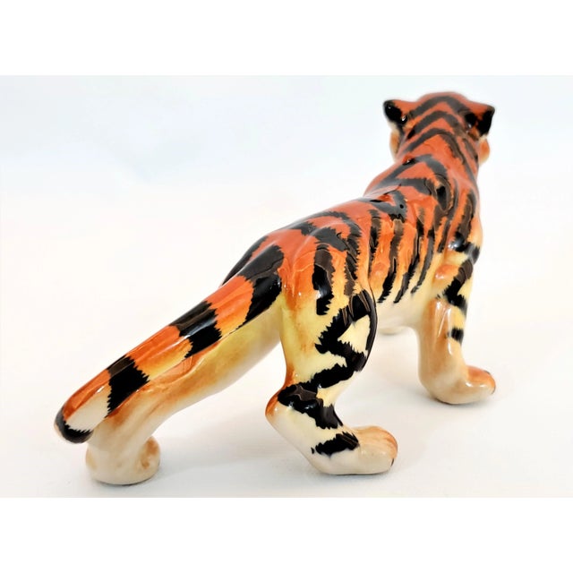 Ceramic Figurine Porcelain Tiger For Sale - Image 7 of 13