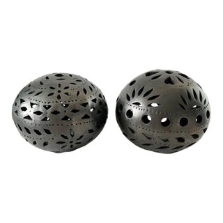 Vintage Mexican Votive Holders, Pair For Sale