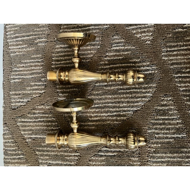 Late 20th Century Brass Candle Sconces- a Pair For Sale In Denver - Image 6 of 12
