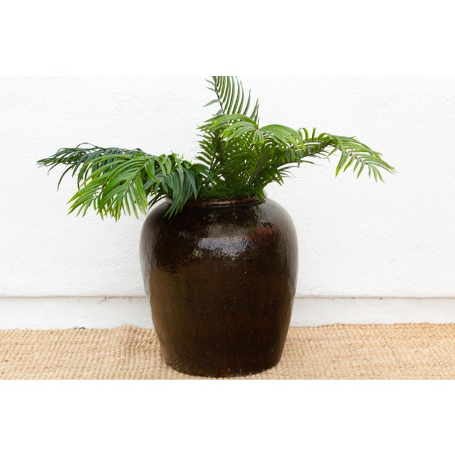 Brown Grand Scale Martaban Storage Pot For Sale - Image 8 of 8