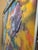 Large Vibrant Abstract Mixed Media Painting on Canvas Ornate Silver Frame Statement Art For Sale - Image 4 of 12