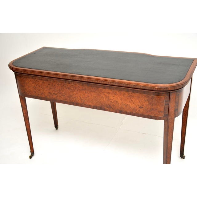 Antique Edwardian Inlaid Walnut Desk, 1900s For Sale - Image 12 of 13