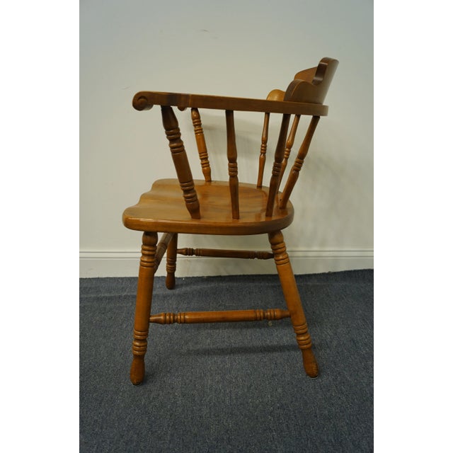 Late 20th Century Tell City Colonial Style Solid Hard Rock Maple Dining Arm Chair 8018 - Andover Finish For Sale - Image 5 of 8