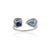 4 Carat Natural Blue Sapphire Toi Et Moi Cockrtail Ring Size 5.5 in 18k Gold For Sale - Image 9 of 16
