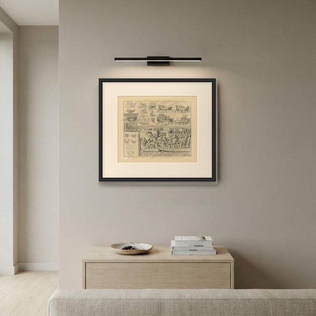 Bernard de Montfaucon, Roman Ships, Prows, Coins and a Loading Scene from Trajan's Column, 1722, Engraving For Sale - Image 6 of 8