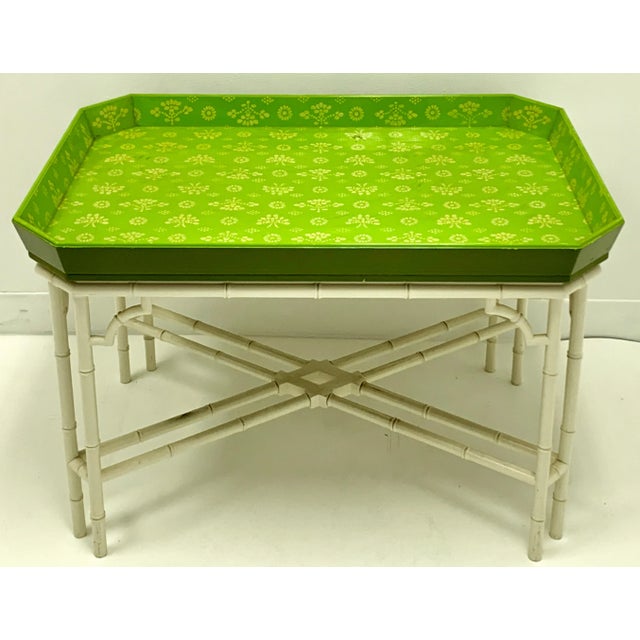 Chinese Chinese Chippendale Style Round Tree Tray Table For Sale - Image 3 of 5