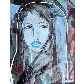 “Amira”, Contemporary Small Painting on Canvas by Auker For Sale