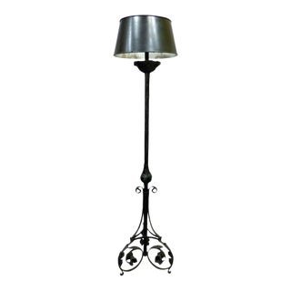 Spanish Torchere Iron Floor Lamp For Sale