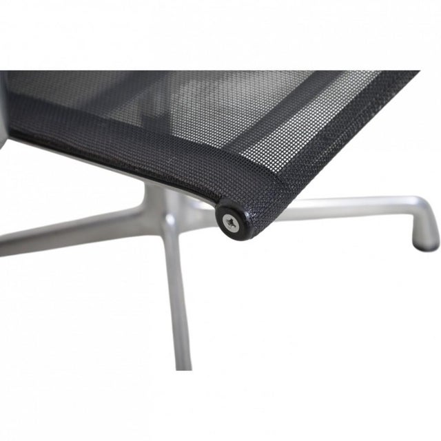 Metal EA-108 Chair in Black Mesh and Aluminium by Charles Eames, 2000s For Sale - Image 7 of 17