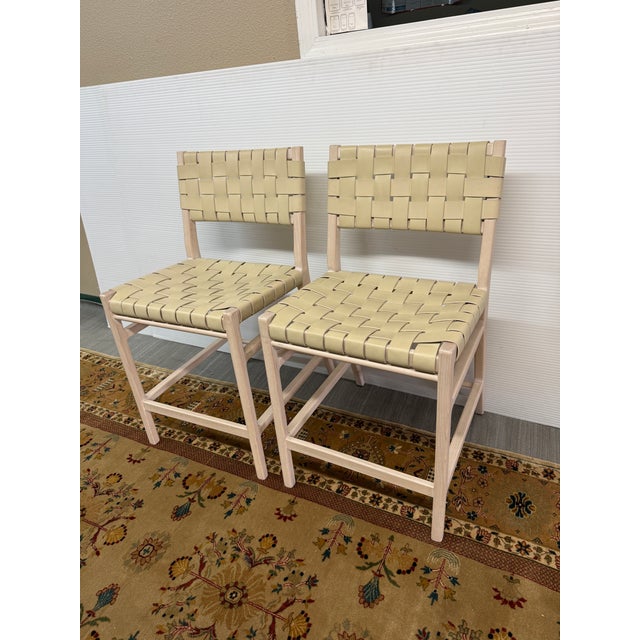 Rustic Williams-Sonoma Stratton Counter Stools, Pair For Sale - Image 3 of 12