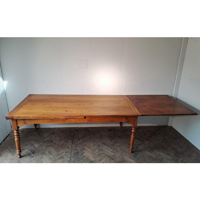 Antique French Farmhouse Table in Cherrywood, 1860 For Sale - Image 9 of 9