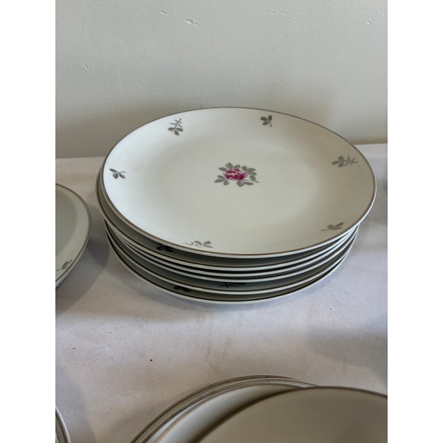 Fukagawa Mid 20th Century Fukagawa Arita Japan Pink Rose Porcelain Tea - Set of 20 For Sale - Image 4 of 10