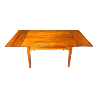 1950s Cushman Colonial Creations Draw Leaf Hard Rock Maple Dining Table For Sale