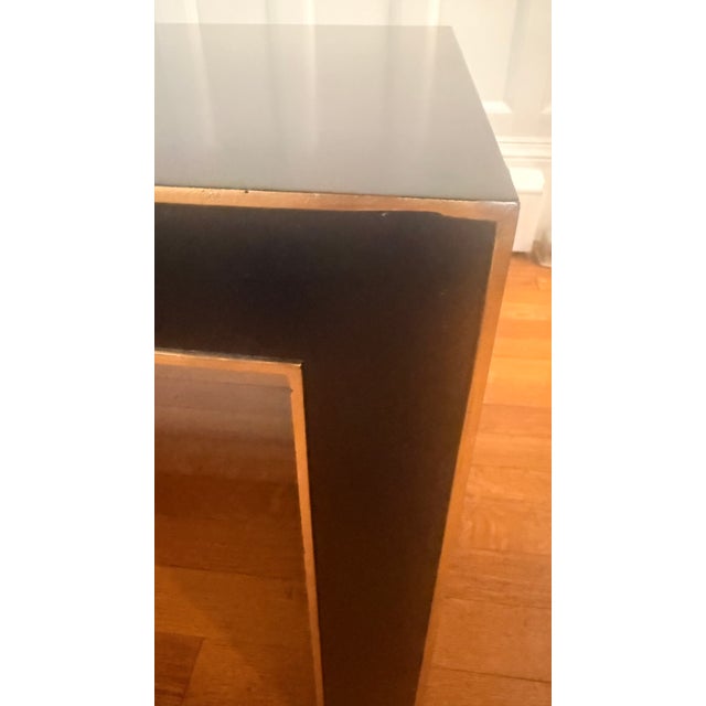 Currey & Company Modern Black Lacquer Coffee Table With Greek Key Gold Trim For Sale - Image 12 of 16