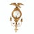 Pair of Neo Classical gilt wall displays surmounted by eagles One is a mirror and the other features a painted plaque...