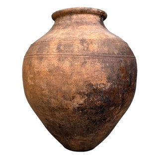 Large Antique Terracotta Jar, Portugal, 1900-1930 For Sale