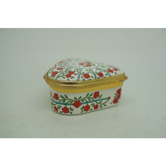 Halcyon Days England Enamel Heart Shaped I Love You Trinket Keepsake Box 2" For Sale - Image 4 of 12