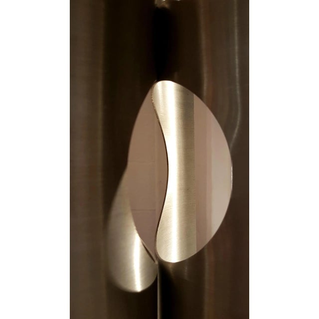 French Brushed Aluminum Table Lamp, 1970s For Sale - Image 10 of 16