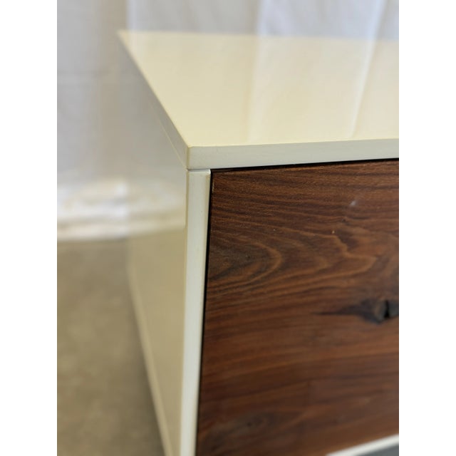 Wood Walnut and Lacquer Long Media Storage Unit For Sale - Image 7 of 12