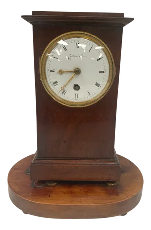 Mahogany Clock with Wire Movement, 19th Century