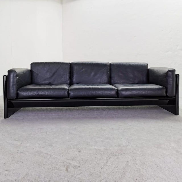 Black Leather Sofa by Gavina for Studio Simon, 1970s For Sale - Image 15 of 15