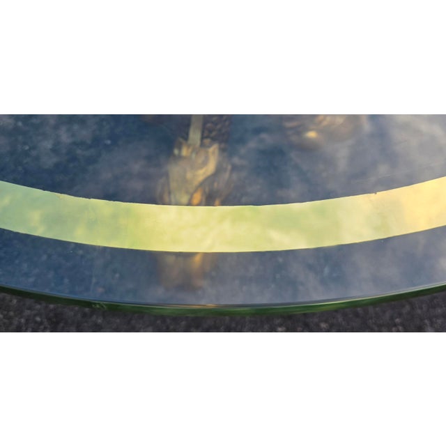 Monumental Chinese Chippendale Style Carved Giltwood Opposing Dragon Center/Breakfast Table With 48-Inch Glass Top, Mid-20th Century For Sale In Washington DC - Image 6 of 17