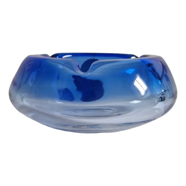 Vintage Blue Ashtray, 1960s For Sale
