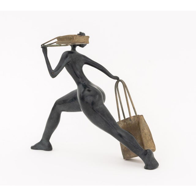 Francoise Abraham "Shopping" Bronze Sculpture For Sale - Image 11 of 14