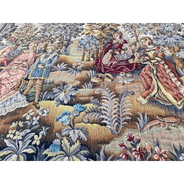 Vintage Medieval Design French Tapestry For Sale - Image 11 of 16